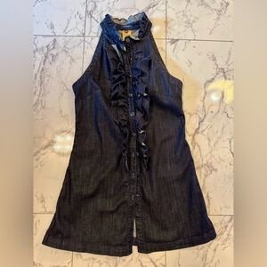 7 for all Mankind denim ruffle dress. Size medium.